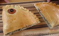Фото приготовления рецепта: Дрожжевой пирог с картофелем и консервированной сайрой - шаг №14