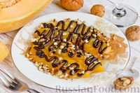 Фото к рецепту: Жареная дыня с шоколадом и грецкими орехами