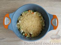 Фото приготовления рецепта: Рис с курицей, брокколи и цветной капустой - шаг №7