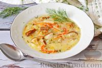 Фото к рецепту: Суп с белыми грибами и плавленым сыром
