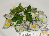 Фото к рецепту: Салат с кукурузой "Мистик"