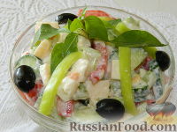 Фото к рецепту: Салат с сыром "Радуга"