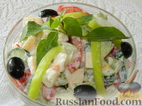 Фото приготовления рецепта: Салат с сыром "Радуга" - шаг №9