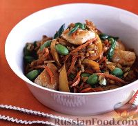 Фото к рецепту: Коричневый рис с куриным филе и фасолью