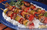 Фото к рецепту: Шашлыки из свиного филе, ананаса и болгарского перца