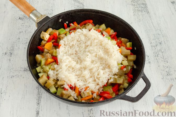 Овощное рагу с кабачками и баклажанами перцем помидорами на сковороде рецепт с фото без картошки