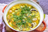 Фото приготовления рецепта: Суп с цветной капустой, шампиньонами и сладким перцем - шаг №13
