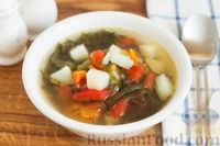 Фото к рецепту: Суп с морской капустой и помидорами