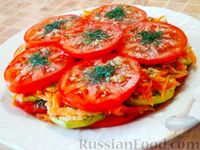 Фото к рецепту: Салат из кабачков, моркови и помидоров