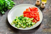 Фото приготовления рецепта: Холодный суп-пюре из нута с овощами, оливками, кунжутной пастой и фетой - шаг №8