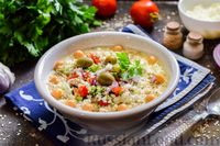 Фото приготовления рецепта: Холодный суп-пюре из нута с овощами, оливками, кунжутной пастой и фетой - шаг №12