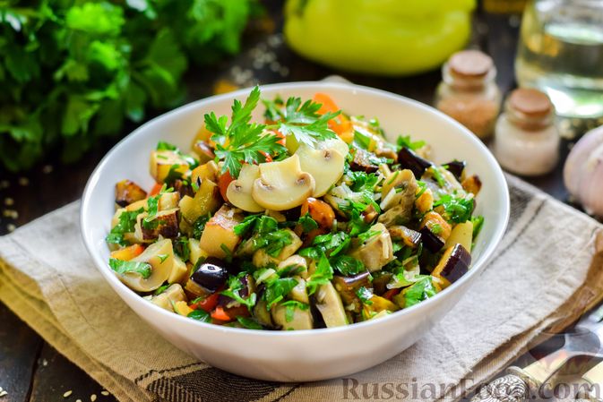 Тёплый овощной салат с баклажанами – пошаговый рецепт с фото на эталон62.рф