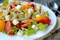 Фото приготовления рецепта: Салат с курицей, овощами и сыром фета - шаг №15