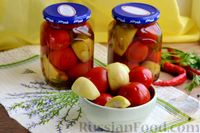 Фото к рецепту: Маринованные помидоры с яблоками и корицей (на зиму)