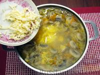 Фото приготовления рецепта: Сырный суп с шампиньонами - шаг №12