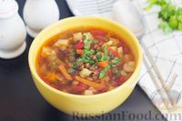 Фото к рецепту: Овощной суп с чечевицей
