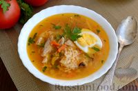 Фото приготовления рецепта: Куриный суп с помидорами и рисом - шаг №18