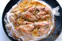 Фото приготовления рецепта: Куриные крылышки, запечённые с капустой и сладким перцем (в рукаве) - шаг №13