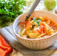 Фото приготовления рецепта: Куриный суп с зелёными помидорами и капустой - шаг №15