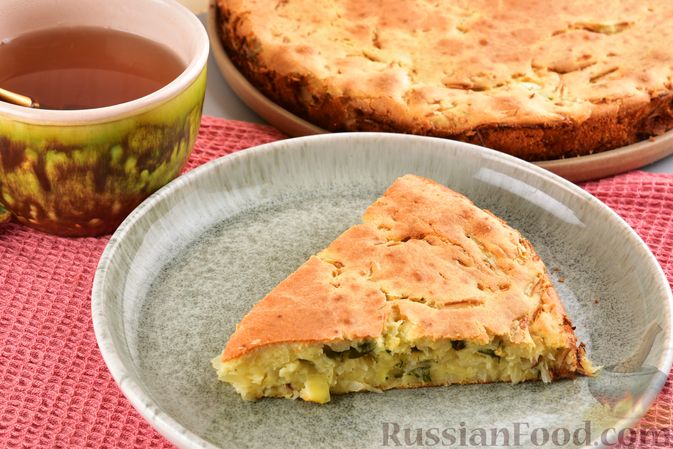 Заливной пирог на кефире с капустой и фаршем в духовке, рецепт с фото и видео — tabakhqd.ru