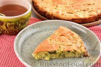 Фото к рецепту: Заливной пирог на кефире, с капустой и зеленью
