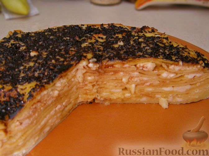 Блинный пирог с мясом и грибами, пошаговый рецепт на ккал, фото, ингредиенты - Стелла