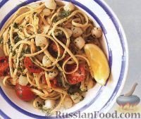 Фото к рецепту: Спагетти с морскими гребешками