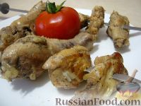 Фото к рецепту: Шашлык из курицы с перцем и уксусом