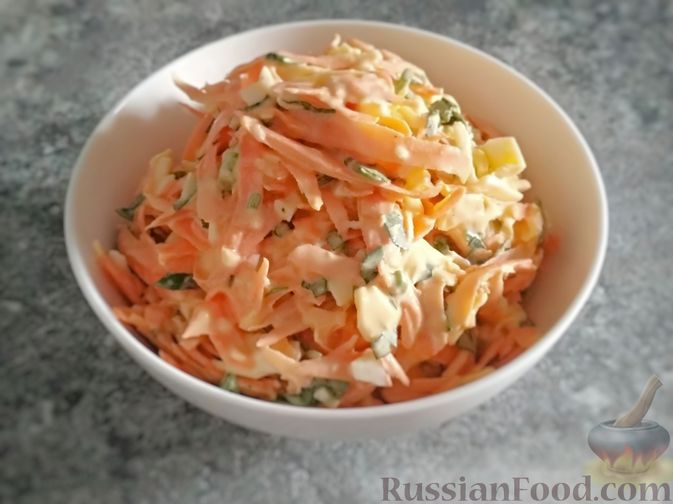 Салат из моркови и сыра с чесноком: рецепт приготовления