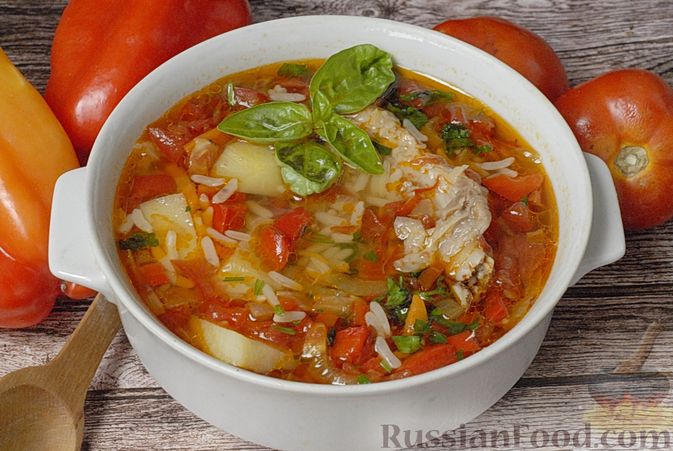 Суп с рисом и маринованными помидорами – кулинарный рецепт