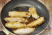 Фото приготовления рецепта: Мясные рулетики с сыром, маринованными огурцами и горчицей - шаг №13