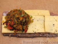 Фото приготовления рецепта: Рулеты из скумбрии с болгарским перцем, морковью и сыром - шаг №15