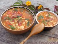 Фото приготовления рецепта: Фасоль с ветчиной, в томатном соусе - шаг №15