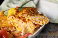 Фото приготовления рецепта: Бутерброды с яичными блинчиками, ветчиной и сыром - шаг №15