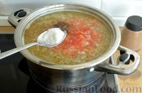 Фото приготовления рецепта: Суп с чечевицей и мясным фаршем - шаг №14