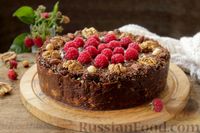 Фото к рецепту: Шоколадный торт с печеньем и орехами (без выпечки)