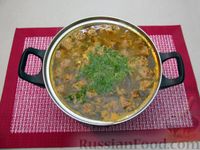 Фото приготовления рецепта: Чечевичный суп с овощами и мясными фрикадельками - шаг №17