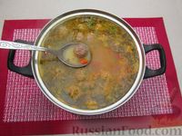 Фото приготовления рецепта: Чечевичный суп с овощами и мясными фрикадельками - шаг №18