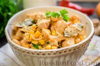 Фото приготовления рецепта: Куриное филе, тушенное с кукурузой и фасолью, в сливках - шаг №10