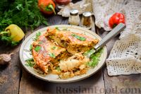 Фото к рецепту: Рыбная запеканка с грибами и сметанно-сырной заливкой