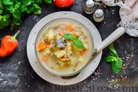 Фото приготовления рецепта: Рыбный суп из консервов, с пшеном - шаг №9