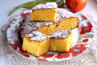 Фото к рецепту: Пирог на кефире, с кукурузной крупой и апельсином