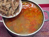 Фото приготовления рецепта: Гречневый суп с курицей и болгарским перцем - шаг №18