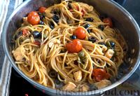 Фото к рецепту: Спагетти с курицей на сковороде за 10 минут