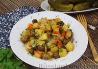 Фото к рецепту: Картофель с капустой и грибами, в рукаве