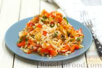 Фото к рецепту: Рис с овощами, в сковороде