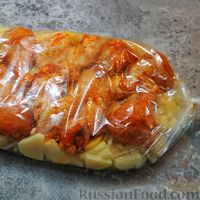 Фото приготовления рецепта: Курица с картофелем в рукаве - шаг №3