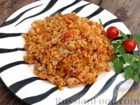 Фото приготовления рецепта: Рис с мясным фаршем и помидорами - шаг №12