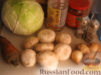 Фото приготовления рецепта: Тушеная капуста с грибами (в мультиварке) - шаг №1
