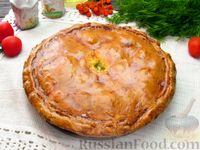 Фото приготовления рецепта: Пирог с куриным филе и картофелем - шаг №17